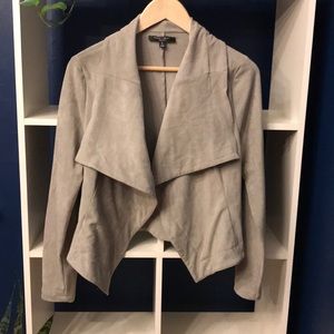 Grey Suede Wrap Jacket